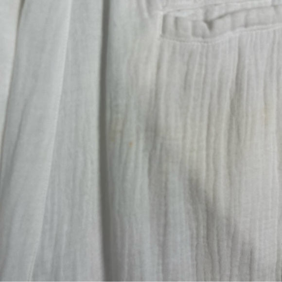 Rails Agnes Drawstring Elastic Waist Wide Leg Gauze Crop Pants In White Size L - Picture 5 of 9